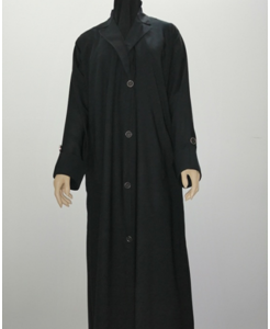 Cuff Abaya with coat style collar